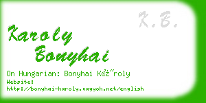 karoly bonyhai business card
